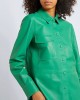 green Solid color shirt in leather