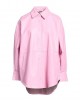 pink Solid color shirt in leather