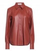 brown color shirt in leather