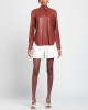 brown color shirt in leather