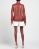 brown color shirt in leather