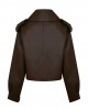 OVERSIZED LEATHER JACKET IN BROWN
